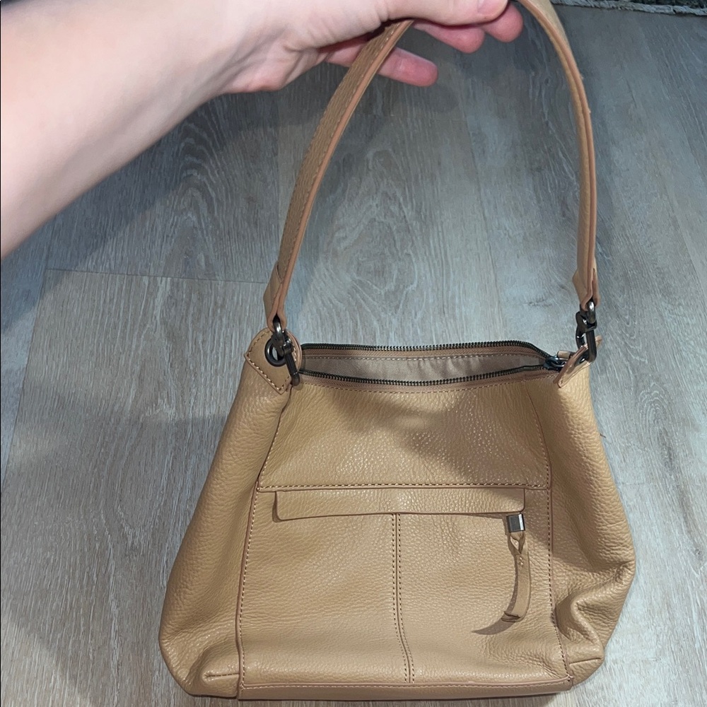 The Sak Tan Pebbled Leather Shoulder Bag